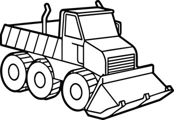 snowplow vehicle outline vector for winter and utility design