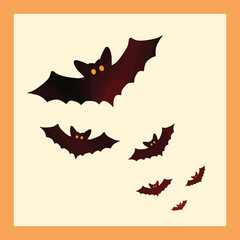 A spooky Halloween night filled with flying bats.
