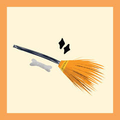 A classic symbol of a flying witch&rsquo;s broom