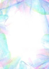 オーロラのような水彩フレームイラスト