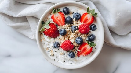 Healthy Breakfast Bowl with Berries and Oats