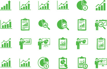 Icon vector art of collection of green business and finance icons
