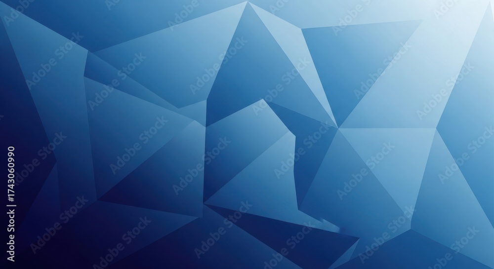 Wall mural a blue and white abstract geometric pattern with a gradient effect.
