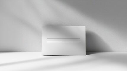 Blank white paper mockup, minimalist studio shot, soft light, empty space for branding, product display.