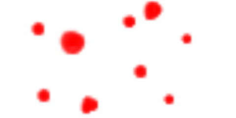 Red ink splatters isolated on transparent background