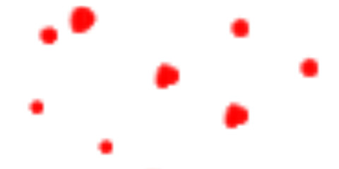 Scattered red dots isolated on transparent background