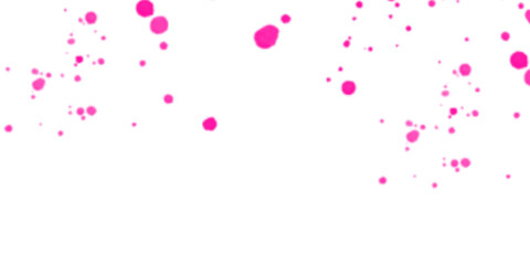 Pink ink dots isolated on transparent background