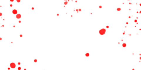 Red ink splatters isolated on transparent background