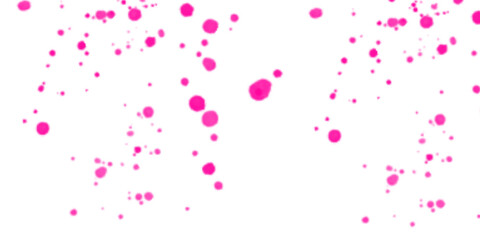 Pink paint splatters isolated on transparent background