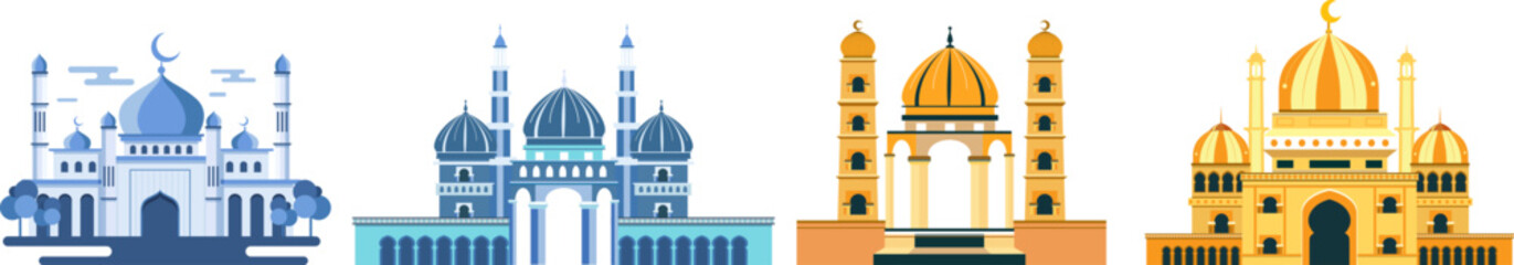 Buildings in Muharram collection vector bundle set.