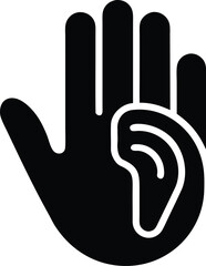 Obraz premium Deaf Sign Vector Icon.