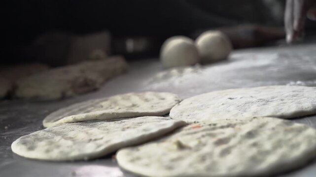Dough for preparing roti. Traditional Indian roti.