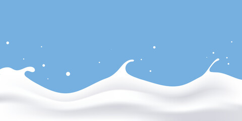 Pure milk waves are elements of product design, advertising, and promotion. Yogurt water, milk ice cream