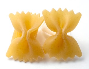 Two pasta bow ties against white