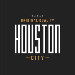 Obraz premium Houston City Typography Design on Black Background