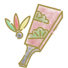 かわいい水彩の羽子板