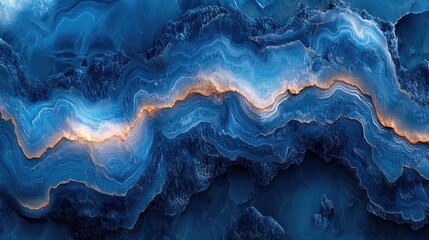 Abstract blue and gold marble texture background.