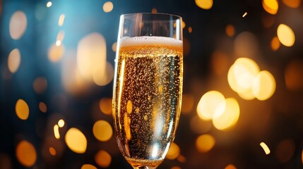 Celebratory toast with sparkling champagne elegant bar setting photo of drink festive atmosphere close-up view joyful moment for special occasions