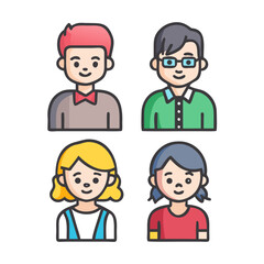 Woman, Man, Girl, Boy Character Constructors