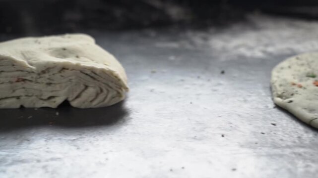 Dough for preparing roti. Traditional Indian roti.