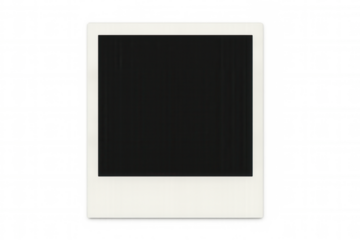 Blank instant film frame creating space for nostalgic memories, retro visual asset on transparent background