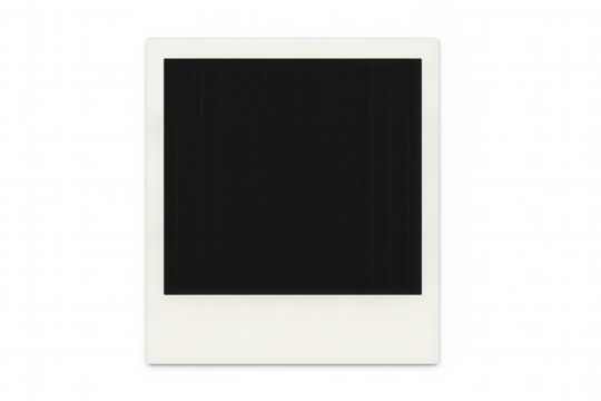 Blank instant film frame creating space for nostalgic memories, retro visual asset on transparent background