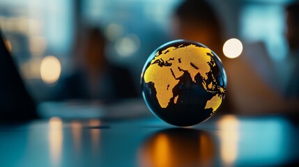 Global business strategies office environment digital globe dynamic viewpoint innovative concepts for modern enterprises