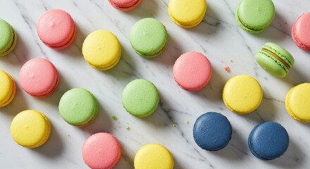 Delicious assortment of vibrantly colored, sweet confections, arranged in a repeating pattern.