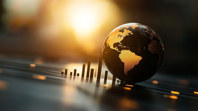 Global economic growth trends business sector infographic visual urban environment aerial view data representation for seo impact
