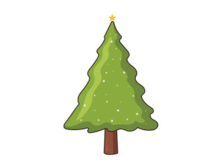 Christmas fir tree, decorated a green Christmas tree