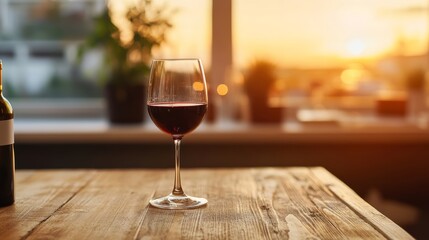 Evening wine enjoyment cozy room beverage photography warm atmosphere close-up view relaxation concept