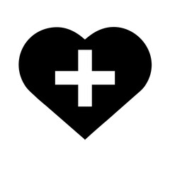 Obraz premium Vector art of heart with cross symbol