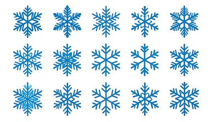Blue snowflake set