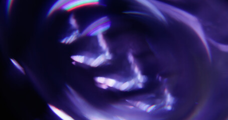 Blur glare art. Optical light. Purple blue color neon vibrant rainbow gleam texture on abstract...