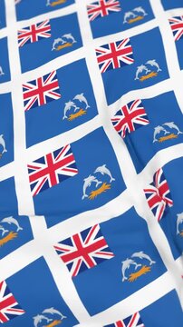British Indian Ocean Territory Flag Waving Seamlessly in the Wind, Vertical Animated Background