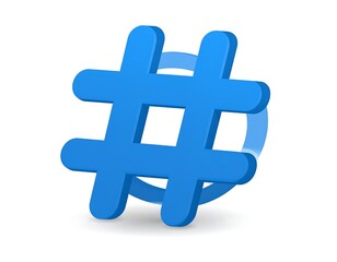 Obraz premium Blue hashtag icon