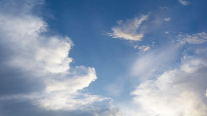 Blue sky with white clouds be used as a background.