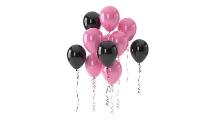 Pink and Black Balloons Festive Decoration.