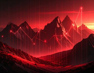 Red mountain graph landscape