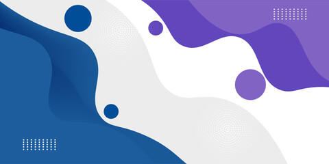 Orange and blue geometric business banner design. Creative banner design with wave shapes and lines for template.