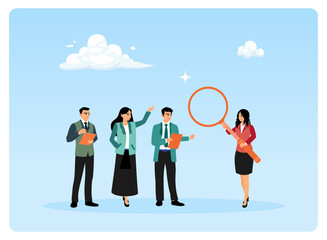 Businesswomen evaluate employees or candidates to fill the right job.