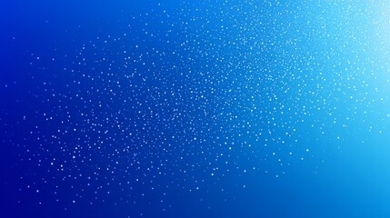 Obraz premium Dynamic abstract background with falling white particles in a blue gradient, representing sparkling dust or snow with copy space