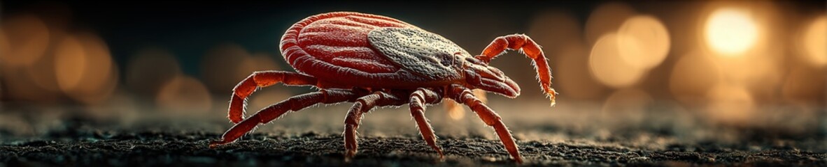 Fototapeta premium Close-up realistic photo of a tick on human skin in natural daylight showing medical risk of bite with sharp photorealistic detail.