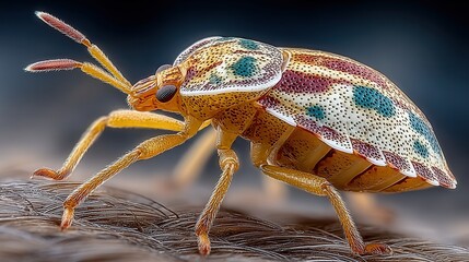 Fototapeta premium Close-up realistic photo of a tick on human skin in natural daylight showing medical risk of bite with sharp photorealistic detail.