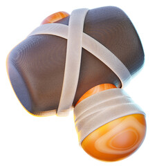 mallet 3d render icon, construction illustration