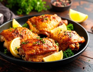 Roasted chicken thighs