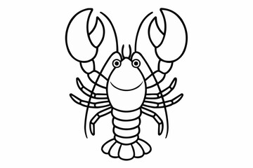 Obraz premium Coloring book for kids - Cartoon lobster illustration with happy expression and big claws 