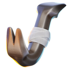 crowbar 3d render icon, construction illustration