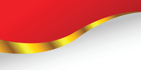 Red And White Design With Gold Line In The Middle Background