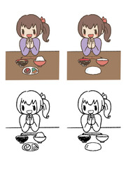 いただきますとごちそう様女の子